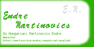 endre martinovics business card